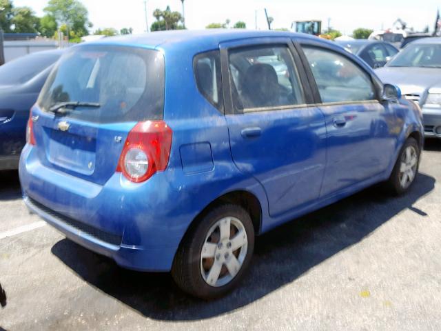 KL1TD66E79B307259 - 2009 CHEVROLET AVEO LS BLUE photo 4