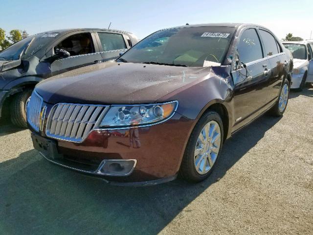 3LNDL2L35CR837126 - 2012 LINCOLN MKZ HYBRID BURGUNDY photo 2