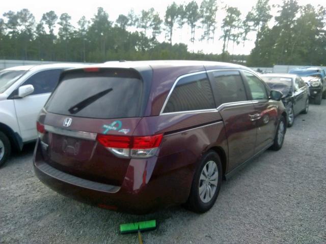 5FNRL5H64FB094222 - 2015 HONDA ODYSSEY EX BURGUNDY photo 4