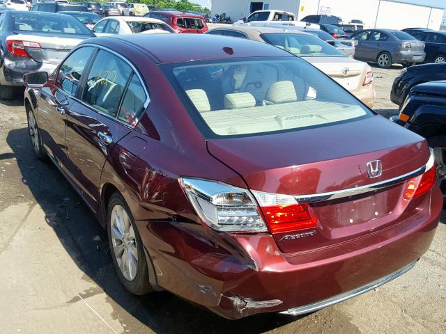 1HGCR2F84EA170635 - 2014 HONDA ACCORD EXL MAROON photo 3