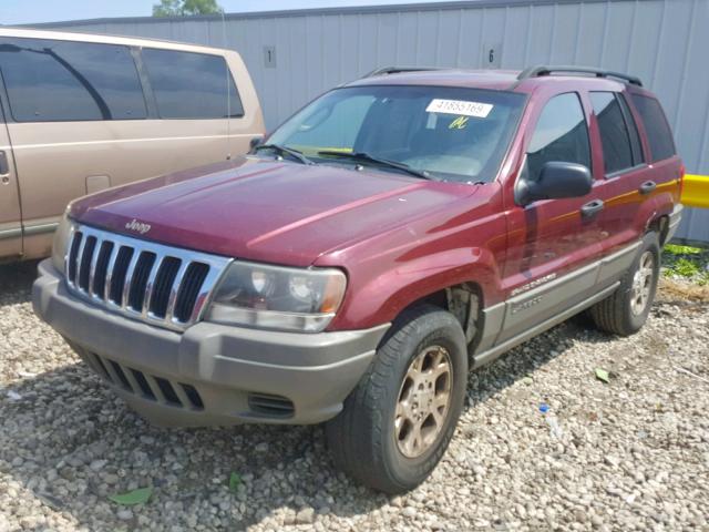 1J4GW48SX2C140871 - 2002 JEEP GRAND CHER BURGUNDY photo 2