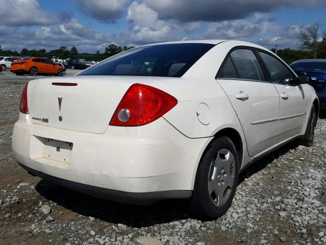 1G2ZF57B884109342 - 2008 PONTIAC G6 VALUE L WHITE photo 4