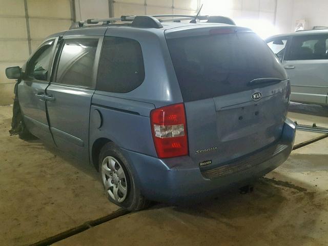 KNDMB133186266448 - 2008 KIA SEDONA BLUE photo 3