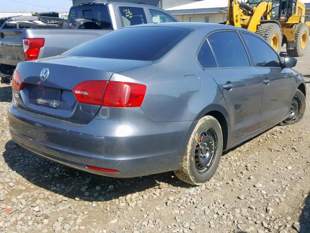 3VW2K7AJ1CM310353 - 2012 VOLKSWAGEN JETTA BASE CHARCOAL photo 4