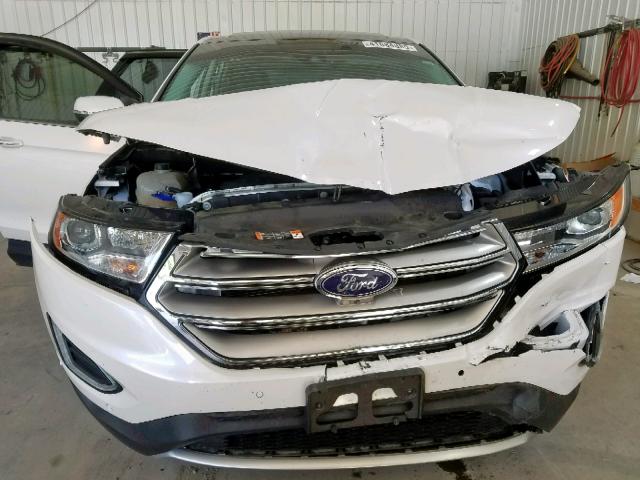 2FMPK4K86FBB54833 - 2015 FORD EDGE TITAN WHITE photo 9