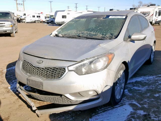 KNAFX4A81F5365118 - 2015 KIA FORTE EX SILVER photo 2