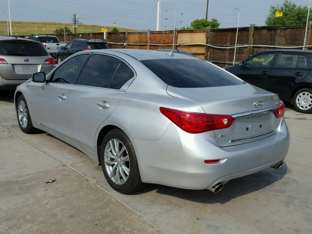 JN1BV7AR7EM694950 - 2014 INFINITI Q50 BASE SILVER photo 3