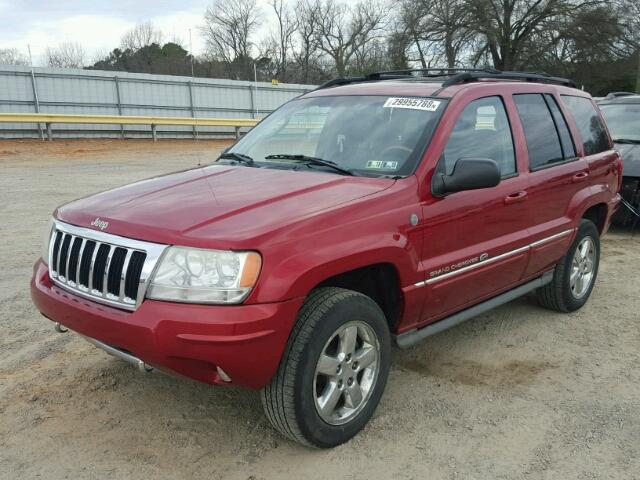 1J8GW68J84C250533 - 2004 JEEP GRAND CHER MAROON photo 2