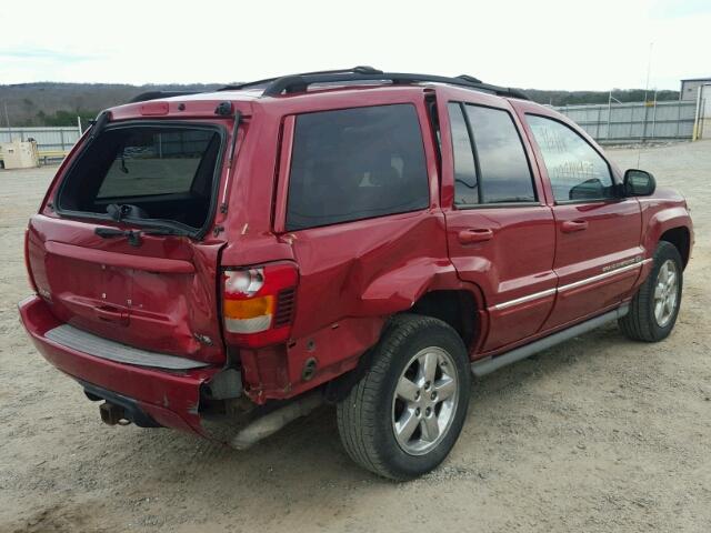 1J8GW68J84C250533 - 2004 JEEP GRAND CHER MAROON photo 4