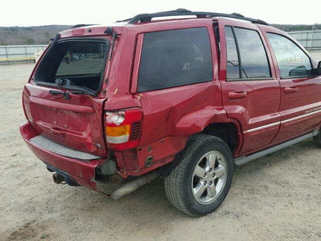 1J8GW68J84C250533 - 2004 JEEP GRAND CHER MAROON photo 9