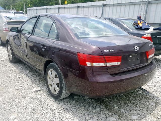 5NPET46C56H057215 - 2006 HYUNDAI SONATA GL PURPLE photo 3