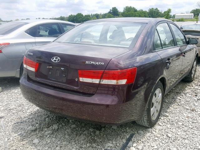 5NPET46C56H057215 - 2006 HYUNDAI SONATA GL PURPLE photo 4