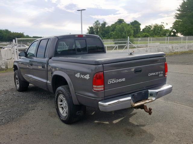 1D7HG48N54S764447 - 2004 DODGE DAKOTA QUA GRAY photo 3