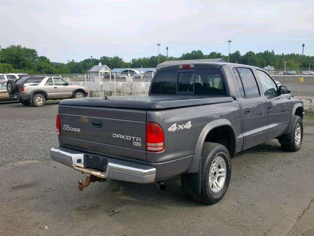 1D7HG48N54S764447 - 2004 DODGE DAKOTA QUA GRAY photo 4