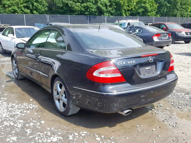 WDBTJ65J55F163910 - 2005 MERCEDES-BENZ CLK 320C BLACK photo 3