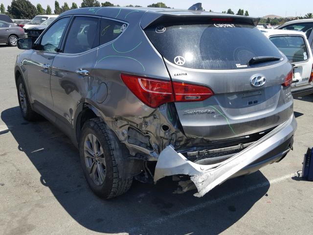 5XYZTDLBXGG326508 - 2016 HYUNDAI SANTA FE S GRAY photo 3