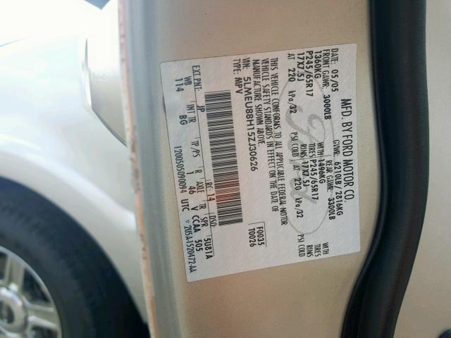 5LMEU88H15ZJ30626 - 2005 LINCOLN AVIATOR Gümüş foto 10