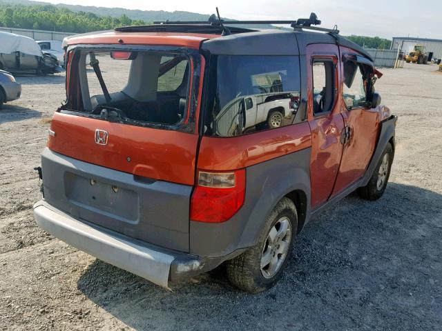 5J6YH27583L052773 - 2003 HONDA ELEMENT EX ORANGE photo 4