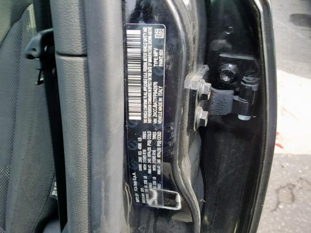 ZACCJBAT7FPB42976 - 2015 JEEP RENEGADE S შავი ფოტო 10