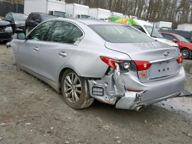 JN1BV7AP2FM347655 - 2015 INFINITI Q50 BASE SILVER photo 3