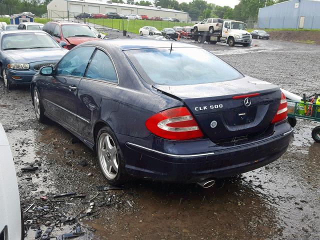 WDBTJ75J83F049760 - 2003 MERCEDES-BENZ CLK 500 BLUE photo 3