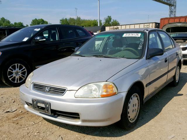 2HGEJ6525VH575182 - 1997 HONDA CIVIC DX SILVER photo 2