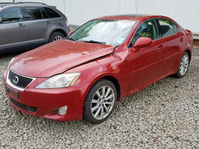 JTHCK262962006936 - 2006 LEXUS IS 250 RED photo 2