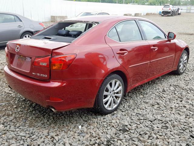 JTHCK262962006936 - 2006 LEXUS IS 250 RED photo 4