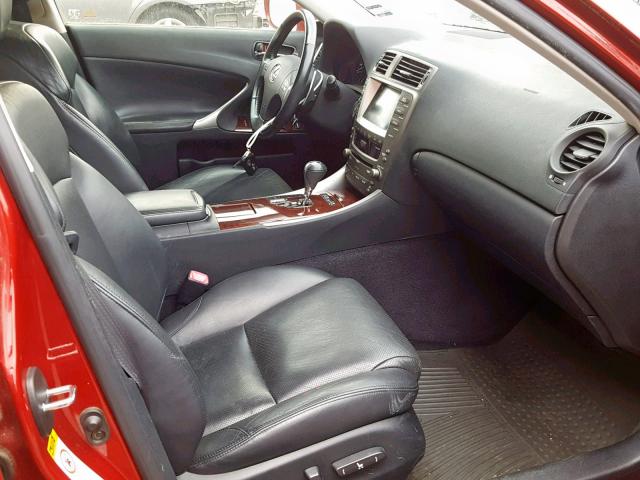 JTHCK262962006936 - 2006 LEXUS IS 250 RED photo 5