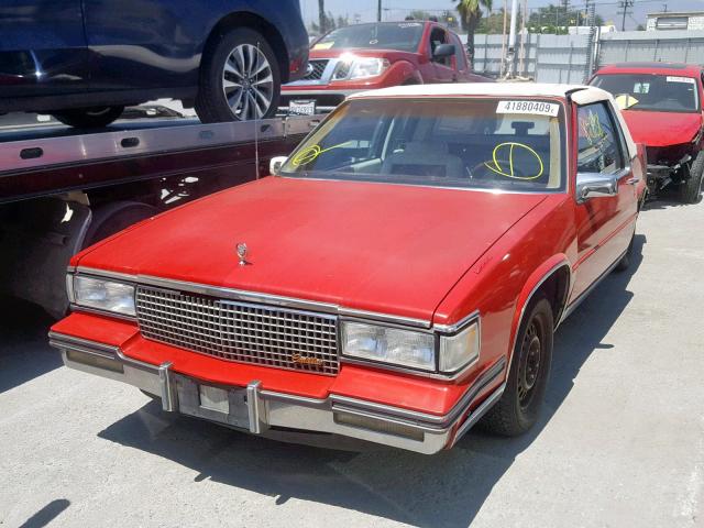 1G6CD1185H4337038 - 1987 CADILLAC DEVILLE RED photo 2