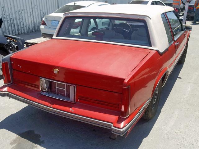 1G6CD1185H4337038 - 1987 CADILLAC DEVILLE RED photo 4