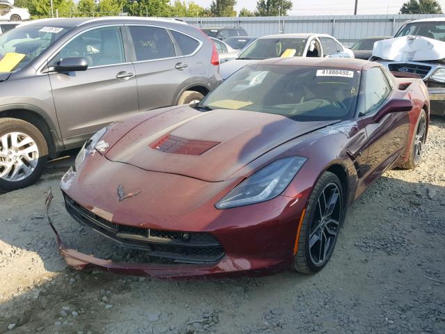 1G1YL2D71G5105679 - 2016 CHEVROLET CORVETTE S BURGUNDY photo 2