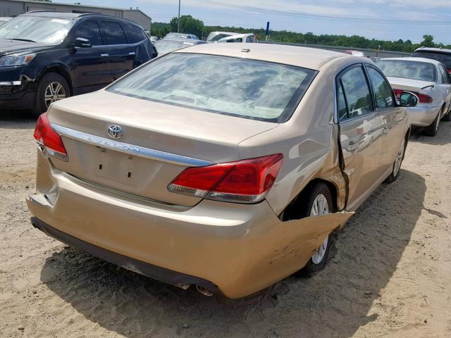 4T1BK3DB9BU426812 - 2011 TOYOTA AVALON BAS GOLD photo 4