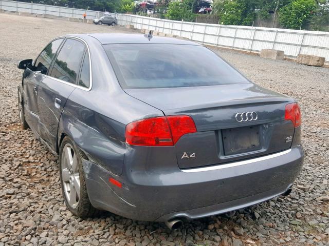 WAUDH78E38A163540 - 2008 AUDI A4 3.2 QUA GRAY photo 3