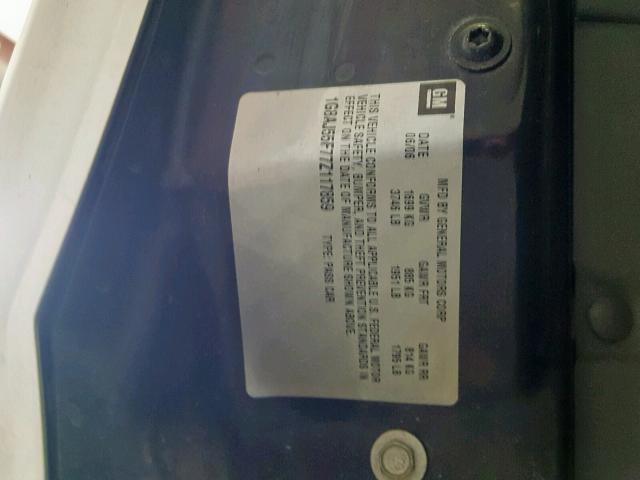 1G8AJ55F77Z117859 - 2007 SATURN ION LEVEL SILVER photo 10