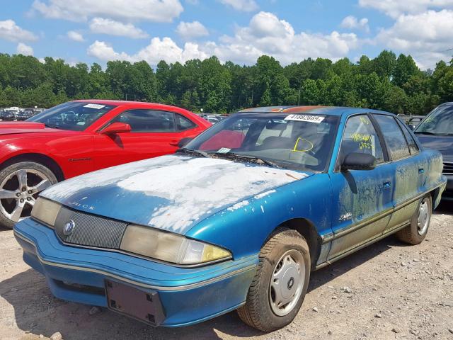 1G4NV54N4PC250548 - 1993 BUICK SKYLARK CU BLUE photo 2