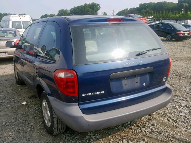 1D4GP25B93B151740 - 2003 DODGE CARAVAN SE BLUE photo 3