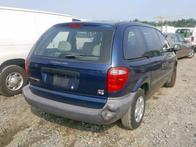 1D4GP25B93B151740 - 2003 DODGE CARAVAN SE BLUE photo 4