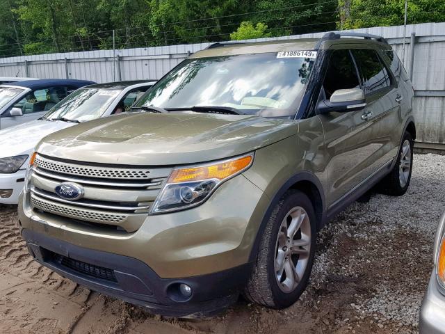 1FM5K7F80DGC11570 - 2013 FORD EXPLORER L GREEN photo 2