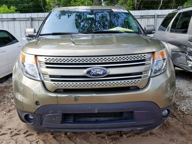 1FM5K7F80DGC11570 - 2013 FORD EXPLORER L GREEN photo 9