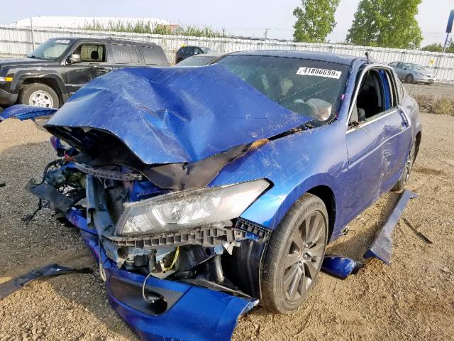 1HGCS21868A007212 - 2008 HONDA ACCORD EXL BLUE photo 2