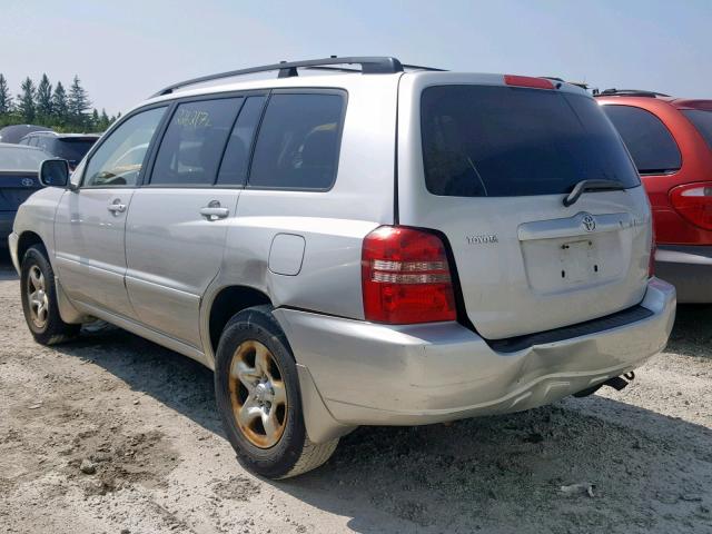 JTEGD21A420028582 - 2002 TOYOTA HIGHLANDER SILVER photo 3