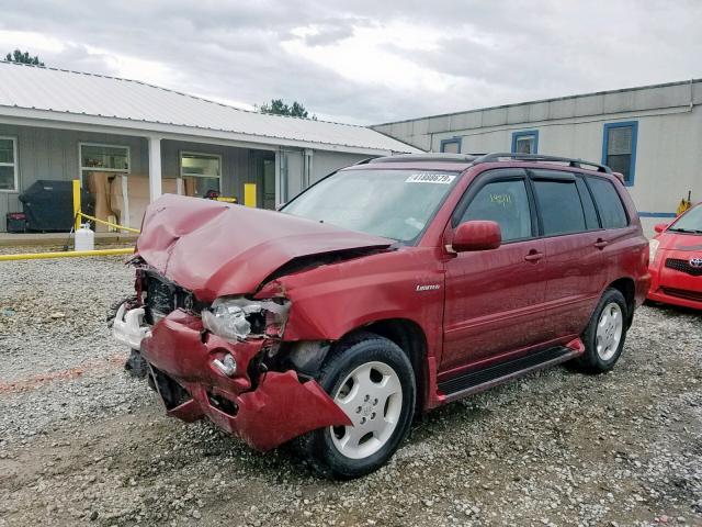 JTEDP21AX60096966 - 2006 TOYOTA HIGHLANDER RED photo 2