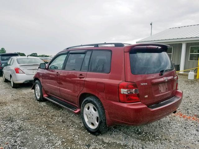 JTEDP21AX60096966 - 2006 TOYOTA HIGHLANDER RED photo 3