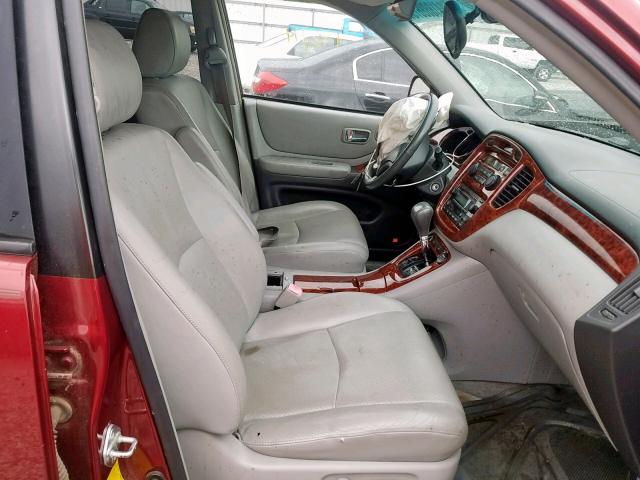 JTEDP21AX60096966 - 2006 TOYOTA HIGHLANDER RED photo 5