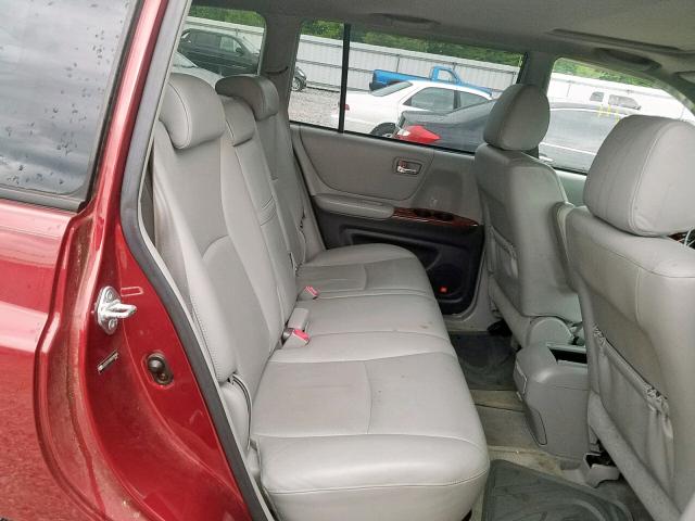 JTEDP21AX60096966 - 2006 TOYOTA HIGHLANDER RED photo 6