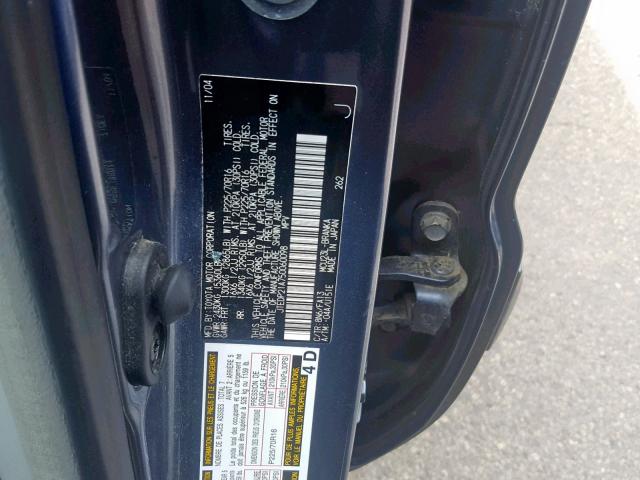 JTEDP21A750060098 - 2005 TOYOTA HIGHLANDER BLUE photo 10