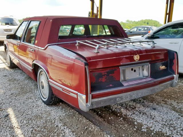 1G6CD53B2P4220189 - 1993 CADILLAC DEVILLE RED photo 3