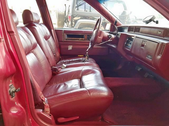 1G6CD53B2P4220189 - 1993 CADILLAC DEVILLE RED photo 5