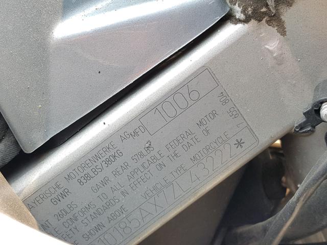 WB10185AX7ZL43222 - 2007 BMW F650 GS BLUE photo 10